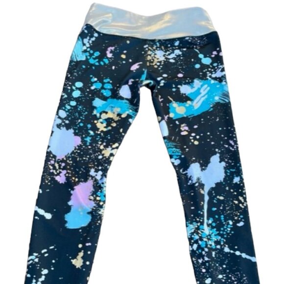 Justice NWOT Girls Splatter Full Length High Waist Dance Leggings Large (10/12) - Picture 8 of 8